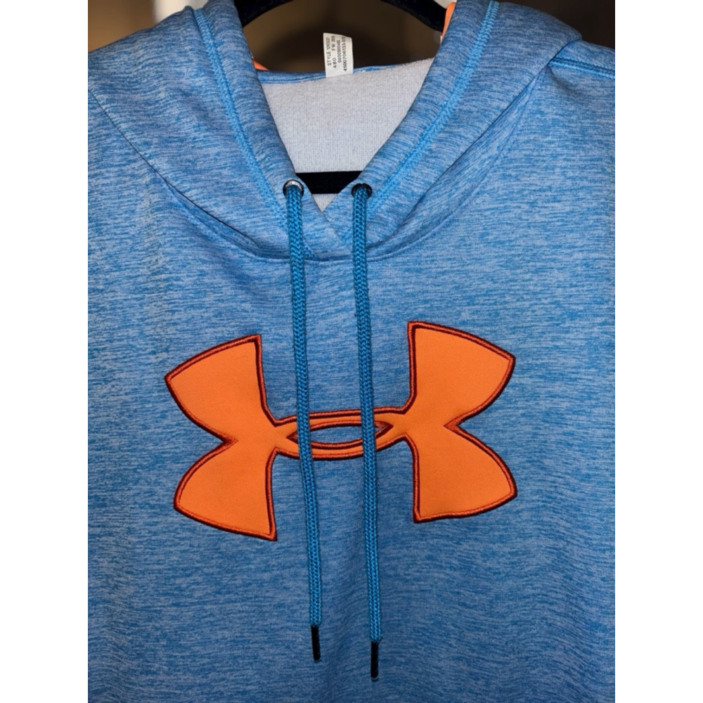 Under Armour Womens Blue & Orange Coldgear Fleece Pullover Hoodie Sporty NO SIZE - Picture 9 of 14